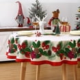 thumbnail image 1 of Round Christmas Tablecloth, Round Outdoor Christmas Table Cloth 60 Inch, Xmas Winter Holiday Banquet Tablecloth Flower Decorations Christmas Table Decor Indoor for Home, 1 of 5