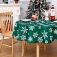 thumbnail image 1 of Round Christmas Tablecloth, Round Outdoor Christmas Table Cloth 60 Inch, Xmas Winter Holiday Banquet Tablecloth Snowflakes Decorations Christmas Table Decor Indoor for Home, 1 of 6