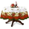 thumbnail image 1 of Round Christmas Tablecloth, Christmas Table Cloth Round Winter Snowflake Xmas Holiday Tablecloth For Christmas Decor, Waterproof Wrinkle Free Red Christmas Round Tablecloth For Round Tables 60 X 60, 1 of 6