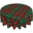 thumbnail image 1 of Round Christmas Tablecloths 60 Inch Xmas Red Green Buffalo Plaid Print Holiday Decorations Decorative Table Cloth with Dust-Proof Wrinkle Resistant Decor for Home Kitchen Dining Room Outdoor Patio, 1 of 1