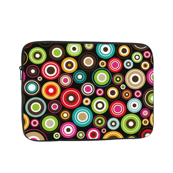 Round Circle Bubbles Kids Pattern 15 inch Portable Laptop Sleeve Compatible with MacBook Air Notebook Computer Case for Men Women College School Students