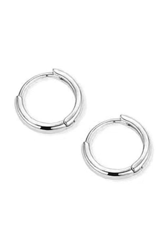 Round Circle Hoop Earrings Small Hinged Hoop Huggie Ear Earrings Women Men I4D1