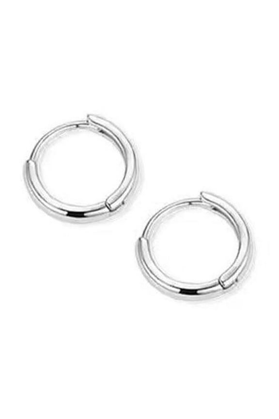 Round Circle Hoop Earrings Small Hinged Hoop Huggie Men Women Earrings Ear E4C6