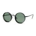 thumbnail image 1 of Round Circle Lens Dimensional Binocular Rim Metal Frame Hustler Sunglasses Black - Green, 1 of 4