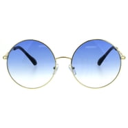 GrinderPUNCH Retro Round Sunglasses For Women & Men - UV400 Polarized, Lightweight Metal Frame (Rose Gold/Brown)