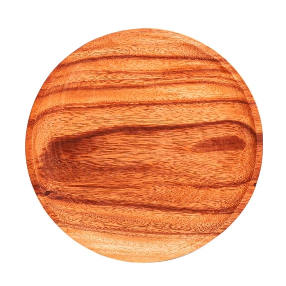 Round Classic Acacia Wood Dinner Plate 2-Pack