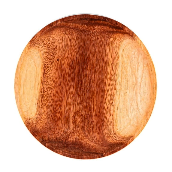 Round Classic Acacia Wood Salad Plate