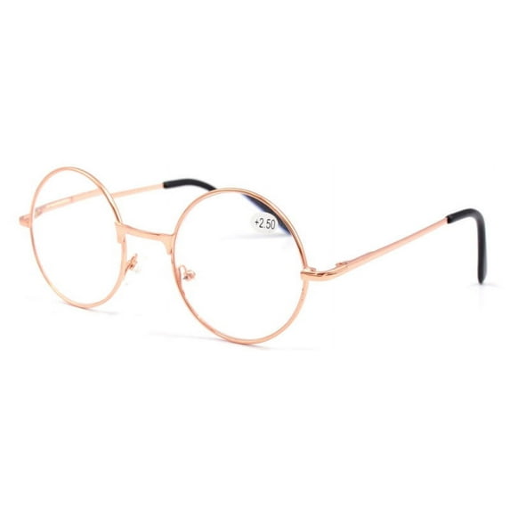 Round Classic Reading Glasses Metal Readers Vintage for Mens Womens