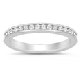 thumbnail image 1 of Round Clear CZ Eternity Stackable Ring Sterling Silver Size 4, 1 of 3