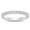 thumbnail image 1 of Round Clear CZ Eternity Stackable Ring Sterling Silver Size 7, 1 of 3