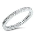 thumbnail image 1 of Round Clear CZ Fashion Eternity Ring Sterling Silver Size 4, 1 of 3