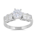 thumbnail image 1 of Round Clear CZ Solitaire Wedding Ring .925 Sterling Silver Band White Jewelry Female Size 5, 1 of 4