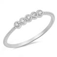 thumbnail image 1 of Round Clear CZ Wholesale Thin Stackable Ring 925 Sterling Silver Band White Female Size 9, 1 of 4