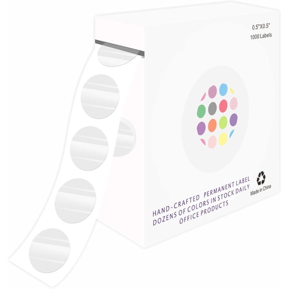 Round Clear Circle Dot Sticker, Transparent Adhesive Label for Envelope, Cosmetic Box, Gift Bag, Translucent Wafer Package Seals