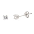 thumbnail image 1 of Round Clear Cubic Zirconia Classic Basket Stud Earring Sterling Silver, 1 of 2