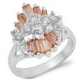 thumbnail image 1 of Round Clear Cubic Zirconia Cluster Ring .925 Sterling Silver Band White Jewelry Female Male Size 7, 1 of 4