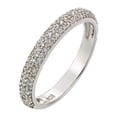 thumbnail image 1 of Round Clear Cubic Zirconia Pave Band Ring Rhodium Plated Sterling Silver Size 7, 1 of 2