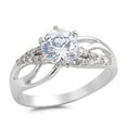 thumbnail image 1 of Round Clear Cubic Zirconia Wedding Ring .925 Sterling Silver Knot Band White Jewelry Female Size 5, 1 of 4