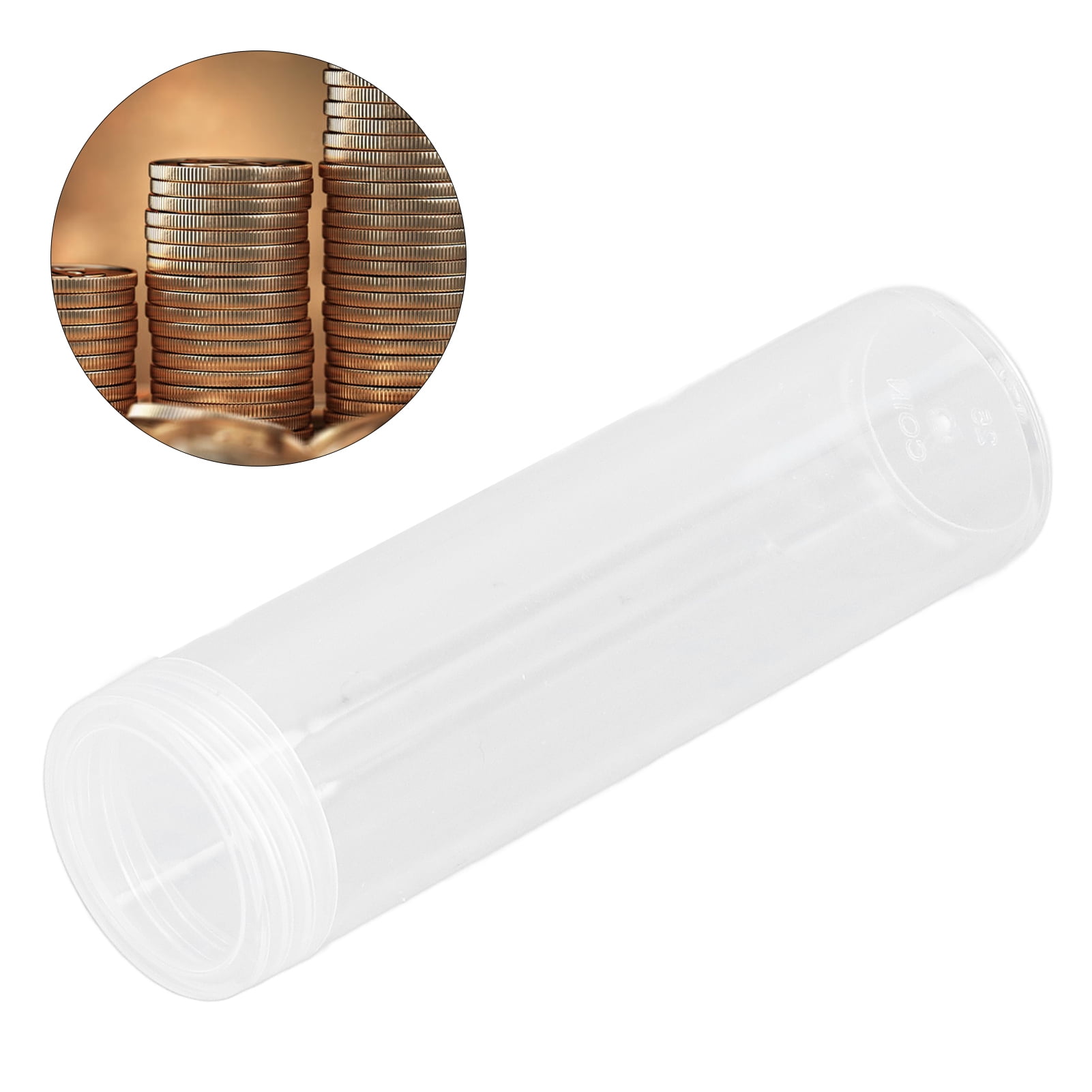Round Clear Plastic Coin Storage Tube Holders Coin Storage Tubes With