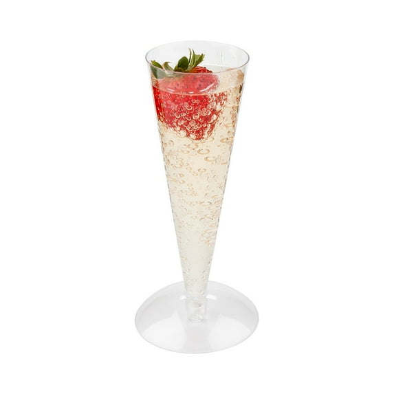Bev Tek Round Clear Plastic Individual Champagne Flute Base - 2 1/2" x 1/4" - 100 count box