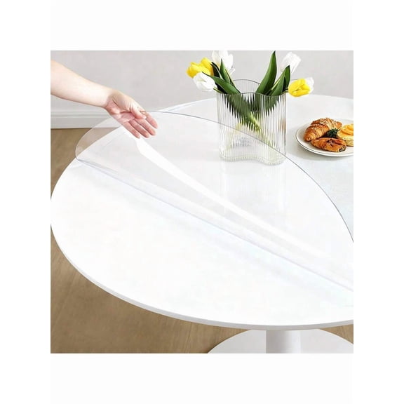 Round Clear Table Cover Protector 2mm Thick Waterproof PVC Furniture Protective Pad For Dining Room Tabletop