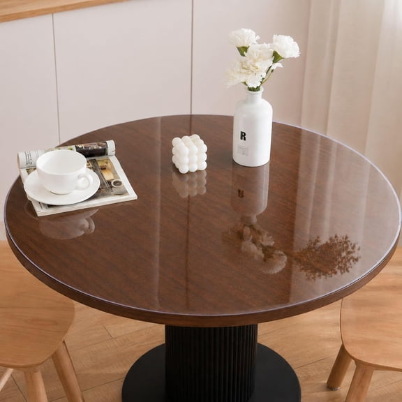 Round Clear Table Protector 58 Inch 2mm Thick, Clear Round Table Cover Protector, Round Plastic Table Cover, Vinyl Circle Table Top Protector for Dining Room Table, Coffee Table