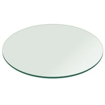 Round Clear Tempered Glass Table Top 1/4" (6mm) Inch Thick w/ Flat Polished Edge