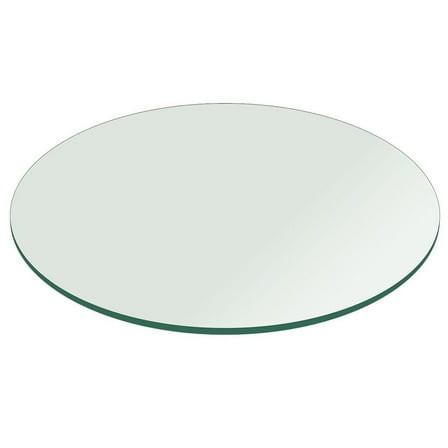 Round Clear Tempered Glass Table Top 1/4" (6mm) Inch Thick w/ Flat Polished Edge