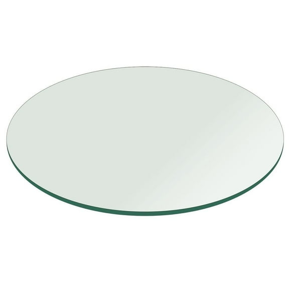 Round Clear Tempered Glass Table Top 1/4" (6mm) Inch Thick w/ Flat Polished Edge