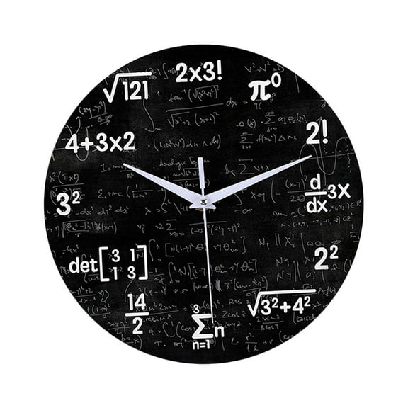 Round Clock 12-Inch Unique Art Design - Mathematical Equations Wall