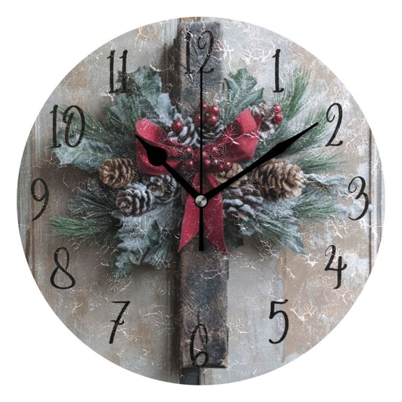 Round Clock Black Clock 9.84*9.84 Inch Round Art Clock Decorative Clock Creative Clock Dual-Purpose Clock Wall Clock Clock Fashion Decoration Beautiful Cross