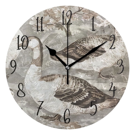 Round Clock Black Clock 9.84*9.84 Inch Round Art Clock Decorative Clock Creative Clock Dual-Purpose Clock Wall Clock Clock Fashion Decoration Big Goose