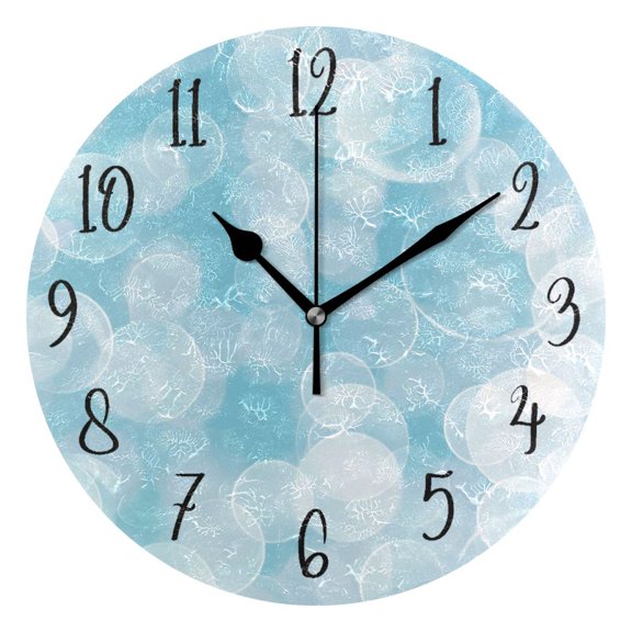 Round Clock Black Clock 9.84*9.84 Inch Round Art Clock Decorative Clock Creative Clock Dual-Purpose Clock Wall Clock Clock Fashion Decoration Blue Bubble