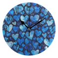 thumbnail image 1 of Round Clock Black Clock 9.84*9.84 Inch Round Art Clock Decorative Clock Creative Clock Dual-Purpose Clock Wall Clock Clock Fashion Decoration Blue Cartoon Heart, 1 of 9