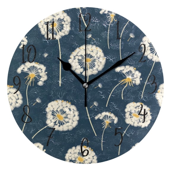 Round Clock Gold Clock 9.84*9.84 Inch Round Art Clock Decorative Clock Creative Clock Dual-Purpose Clock Wall Clock Clock Fashion Decoration The Beautiful Dandelion