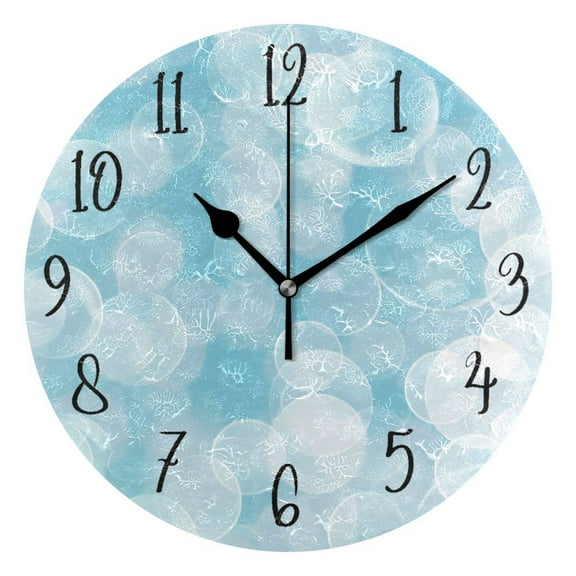 Round Clock Gold Clock 9.84*9.84 Inch Round Art Clock Decorative Clock Creative Clock Dual-Purpose Clock Wall Clock Clock Fashion Decoration Blue Bubble