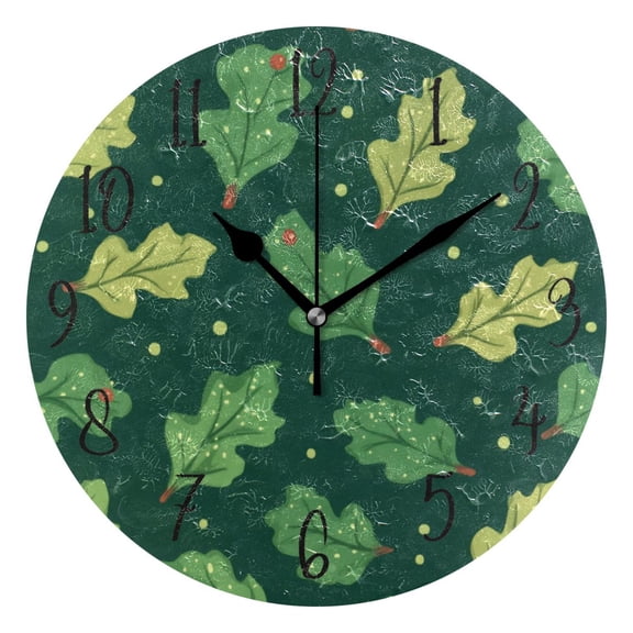 Round Clock Gold Clock 9.84*9.84 Inch Round Art Clock Decorative Clock Creative Clock Dual-Purpose Clock Wall Clock Clock Fashion Decoration Cartoon Leaves Cute
