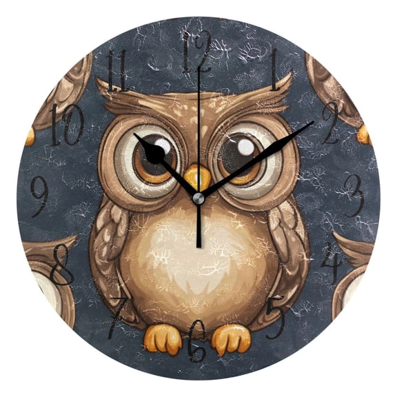 Round Clock Gold Clock 9.84*9.84 Inch Round Art Clock Decorative Clock Creative Clock Dual-Purpose Clock Wall Clock Clock Fashion Decoration Cartoon Owl