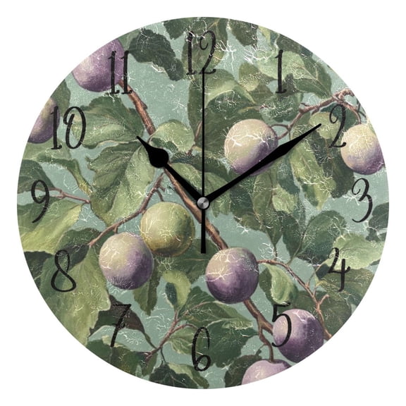 Round Clock Gold Clock 9.84*9.84 Inch Round Art Clock Decorative Clock Creative Clock Dual-Purpose Clock Wall Clock Clock Fashion Decoration Colored Plum