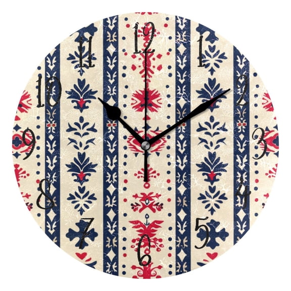 Round Clock Gold Clock 9.84*9.84 Inch Round Art Clock Decorative Clock Creative Clock Dual-Purpose Clock Wall Clock Clock Fashion Decoration Finnish Pattern
