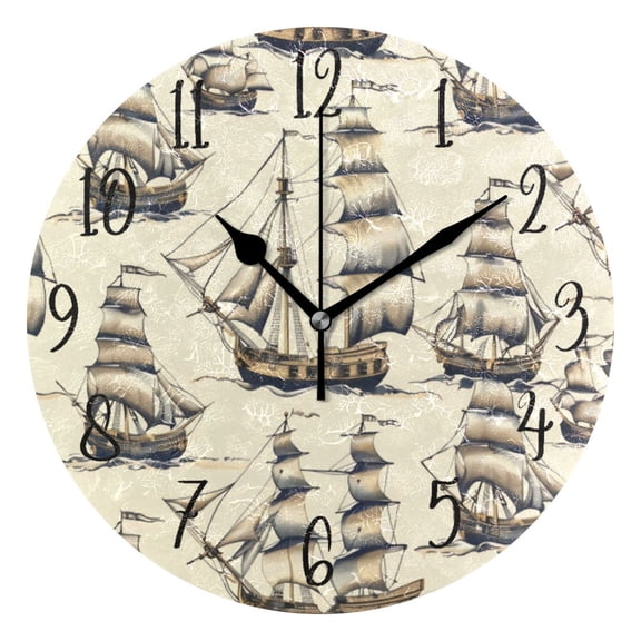 Round Clock Gold Clock 9.84*9.84 Inch Round Art Clock Decorative Clock Creative Clock Dual-Purpose Clock Wall Clock Clock Fashion Decoration Gray Sailing Seamless