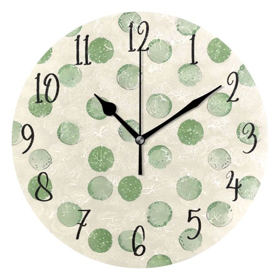 Round Clock Gold Clock 9.84*9.84 Inch Round Art Clock Decorative Clock Creative Clock Dual-Purpose Clock Wall Clock Clock Fashion Decoration Green Bubble