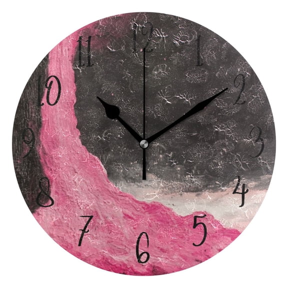 Round Clock Gold Clock 9.84*9.84 Inch Round Art Clock Decorative Clock Creative Clock Dual-Purpose Clock Wall Clock Clock Fashion Decoration Pink Lava Picture