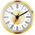 thumbnail image 1 of Round Clock Small Clock Insert Roman/Arabic Numerals Gold/Silver Trim For Craft And Replacement Clocks 70mm 80mm 90mm, 1 of 8