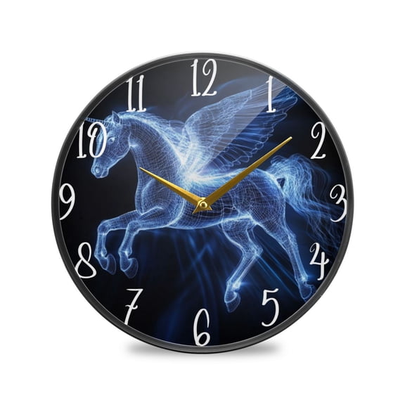 Round Clock Wall Clock Decorative Clock 11.9" Sizes Blue Light Effect Pegasus