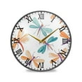 thumbnail image 1 of Round Clock Wall Clock Decorative Clock 9.5" Sizes Cartoon Dragonflies Pattern, 1 of 9