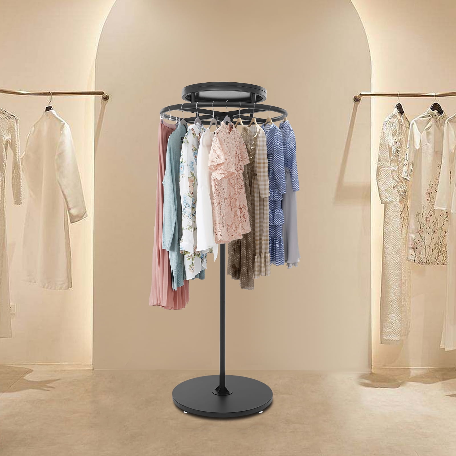 Round Clothing Rack, Clothes Display Rack, Rotatable Garment Rack For ...