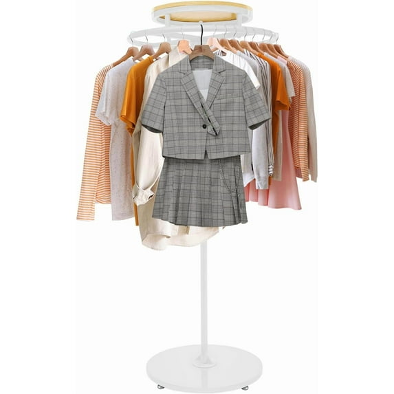 Round Clothing Rack,Retail Store Supplies Display Stand,360° Rotatable Floor-standing Garment Hanging Rack for Clothing Boutique Stores (Type 5)