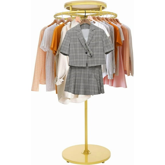 Round Clothing Rack,Retail Store Supplies Display Stand,360° Rotatable Floor-standing Garment Hanging Rack for Clothing Boutique Stores (Type 6)