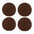 thumbnail image 1 of Round Coasters Set of 4, Absorbent Woven 4.3 Inch Brown Drink Coasters, Rustic Farmhouse Table Mats for Kitchen Counter, Coffee Bar, Dining Table, Housewarming Gifts for New Home, 1 of 5